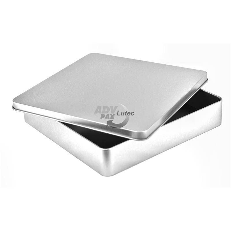 Quadratische Metalldose Praline Quadrat Silverglow